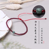 Garnet Jade Emerald Beads Elastic Bracelet Necklace Luck Amulet