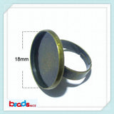 Adjustable Ring Base 18mm Blanks for DIY Jewelry