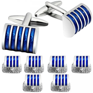 Men's Cufflinks & Tuxedo Studs Set in Gift Box, Wedding Accessories