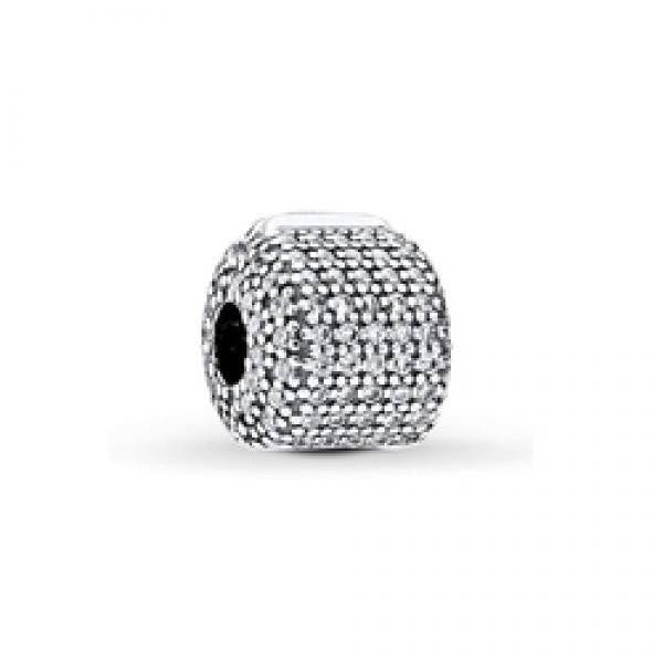 925 Silver Diamond Snowflake Star Clip Charm for Bracelet