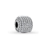 925 Silver Diamond Snowflake Star Clip Charm for Bracelet