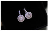 925 Silver Crystal Earrings Retro Woman Jewelry