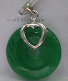 25mm Natural Green Jade Round Pendant Necklace