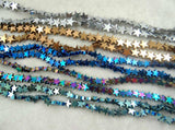 Quartz Titanium Hematite Gem Star Beads 6mm 15''