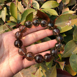 Fengbaowu Smoky Quartz Bracelet 128 Facets Crystal Healing Stone Jewelry Gift