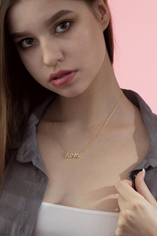 Personalized Diamond Name Necklace, Custom Jewelry for Her