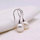 Baroque Freshwater Pearl Earrings 925 Silver Hook