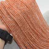 Natural Sunstone Faceted Rondelle Beads 3.5x4.8mm