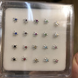 925 Sterling Silver Nose Studs Maple Leaf Body Piercing Jewelry