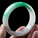 Zheru Jewelry Green Burmese Jade Bracelet 54-62mm