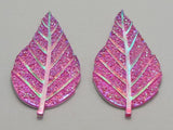 20 Mixed Flatback Resin Leaves Rhinestone Cabochons 52X28mm Craft