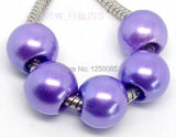 100 PCS Pearl European Beads Fit Bracelet Necklace ACB2