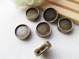 100pcs Round Bracelet/Necklace Slider Beads, Base Setting Tray Bezel