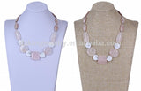 Pink Shell Bead Stone Necklace for Women