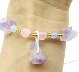 Natural Stone Quartz Crystal Opal Tiger Eye Irregular Charms Bracelet