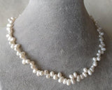Tiny Pearl Necklace 4x6mm Freshwater Pearl 18Inches Women Gift Jewelry