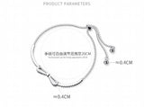 925 Silver Zircon Tennis Bowknot & Ball Chain Bracelet Tassel - C-S3666