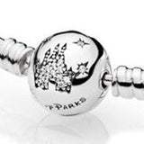 925 Silver Star Crystal Snowflake Clasp Bracelet Charm DIY