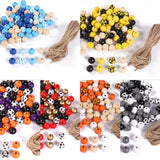 200Pcs Wood Beads & Beading Cords Set - Jewelry Making Kit with Box