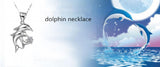 Romantic Dolphin Crystal Pendant Necklace 925 Silver Jewelry for Women
