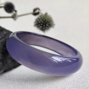 Zheru Agate Chalcedony 54-64mm Purple Bangle Princess Gift