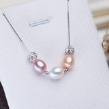 Freshwater Pearl Necklace Multicolour Pendant 925 Sterling Silver Jewelry