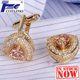Zircon Cufflink Cuff Link 2 Pairs Promotion