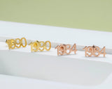 Number Earrings,Personalized Stainless Steel Earrings,Birthday Dainty Studs