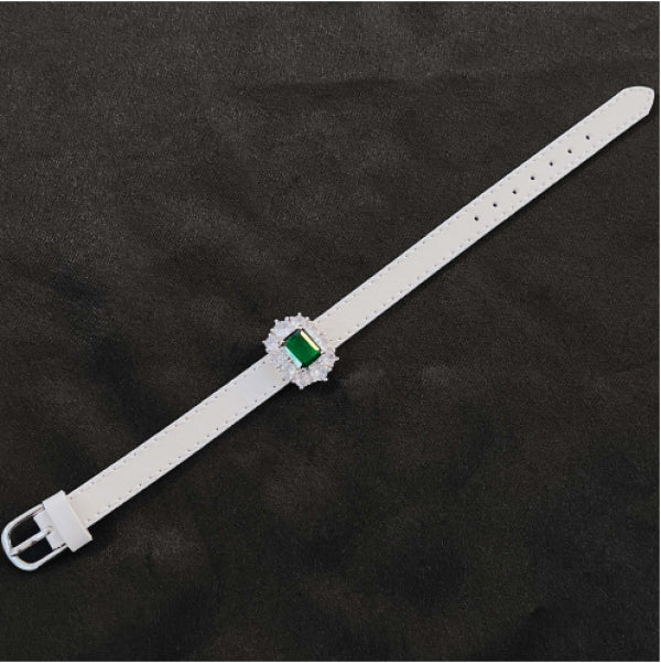 Green Diamond Wristband Bracelet Women's Watch