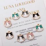 100pcs 15*15mm Kitten Cat Avatar Alloy Headwear Pendant