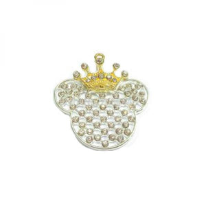 10pcs Crown Minnie Rhinestone Pendants for Chunky Kids Necklace Making