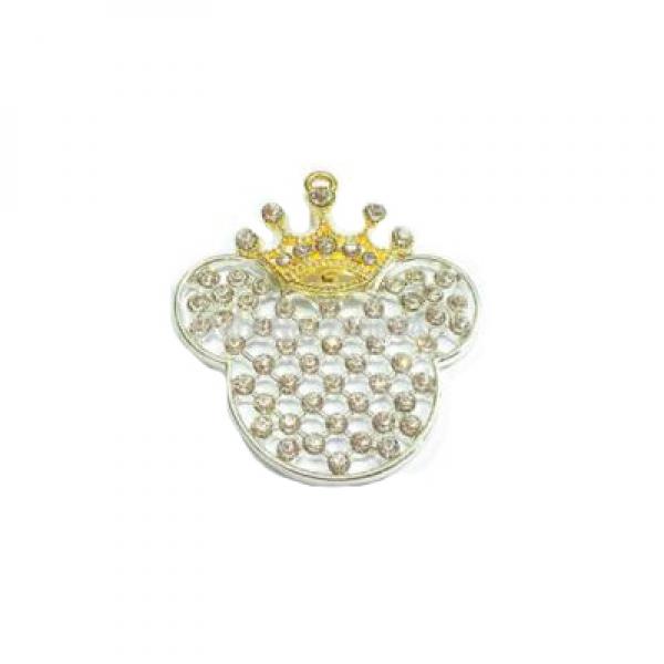 10pcs Crown Minnie Rhinestone Pendants for Chunky Kids Necklace Making