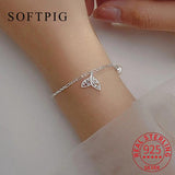925 Sterling Silver Zircon Fish Tail Bracelet For Women