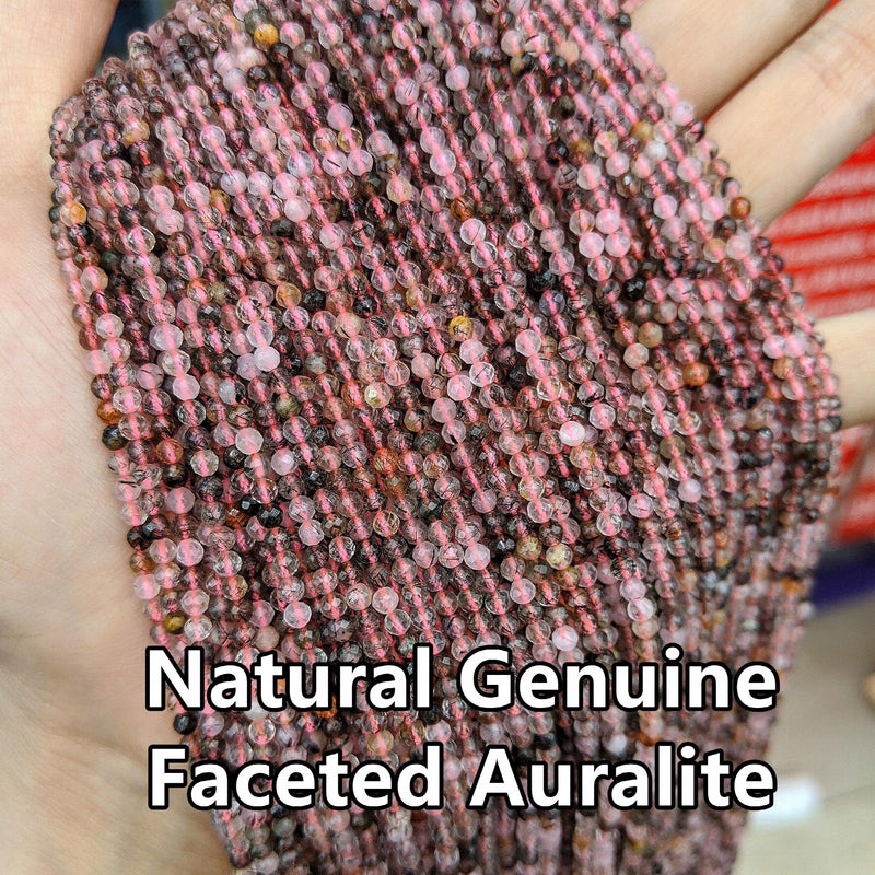 Auralite Faceted Beads 3mm Rutile Quartz Loose Beads for Jewelry Making