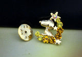 Dog Corsage Hat Antique Plated Pearl Brooch