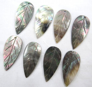 Quartz Crystal Abalone Leaf Charms Pendant DIY Jewelry Necklace