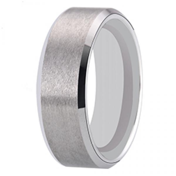 8mm Tungsten Wedding Ring Matte Finish Engraved Anniversary Band