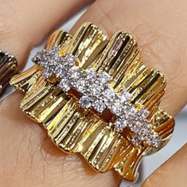 Bold Flower Rings for Women Bridal Cubic Zircon Dubai Accessories