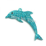 10pcs/lot Dolphin Full Rhinestone Pendants for Summer Jewelry