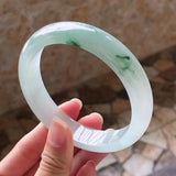 Zheru Jewelry Natural Myanmar Jadeite 54-64mm Flower Bracelet Princess Jewelry