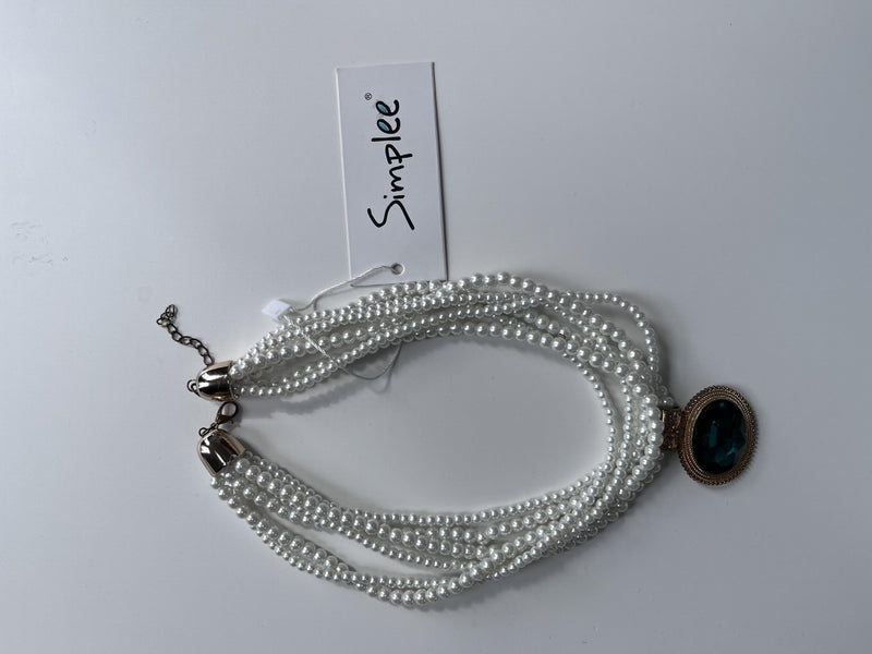 Simplee Large Pearls Beads Neck chains Keychain Necklace For Women
