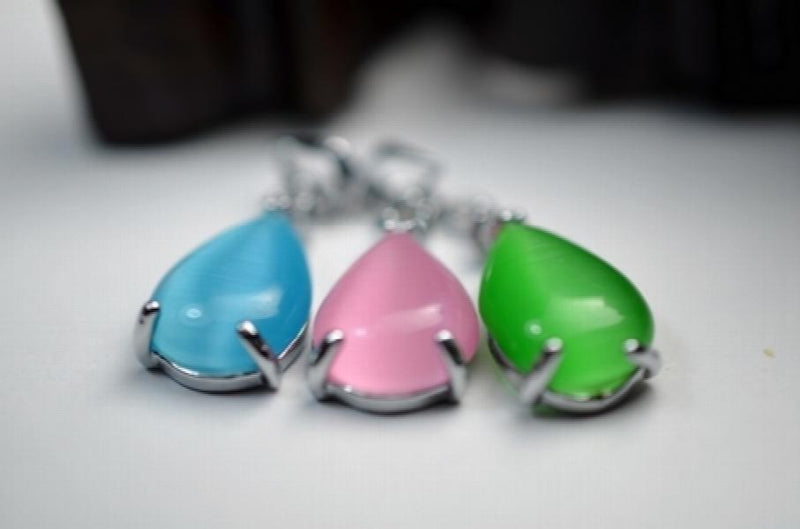 Opal Manual Pendant Droplets Necklace Women Short