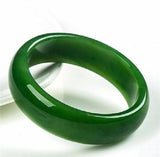Green Jade Bangles Natural Bracelet Flower Emerald Ladies
