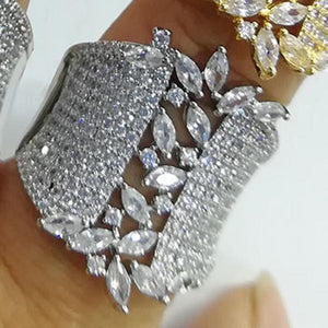 Disco Ball Cubic Zircon Finger Ring Bohemian Beach Jewelry