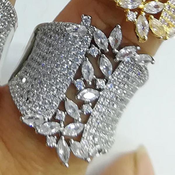 Disco Ball Cubic Zircon Finger Ring Bohemian Beach Jewelry
