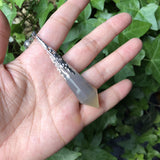 Natural Ocean Agate Pendulum Divination Crystal Reiki Healing Stone Pendant