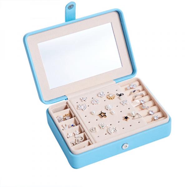 Buttoned Jewelry Box Earring Holder Makeup Organizer