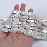 Real Freshwater Pearl Beads String 10x20mm Rectangle Shape