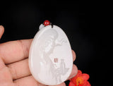 Natural Hetian jade Avalokitesvara men's Jade Buddha safety pendant