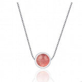 Strawberry Crystal Pendant Necklace 925 Silver Short Necklaces
